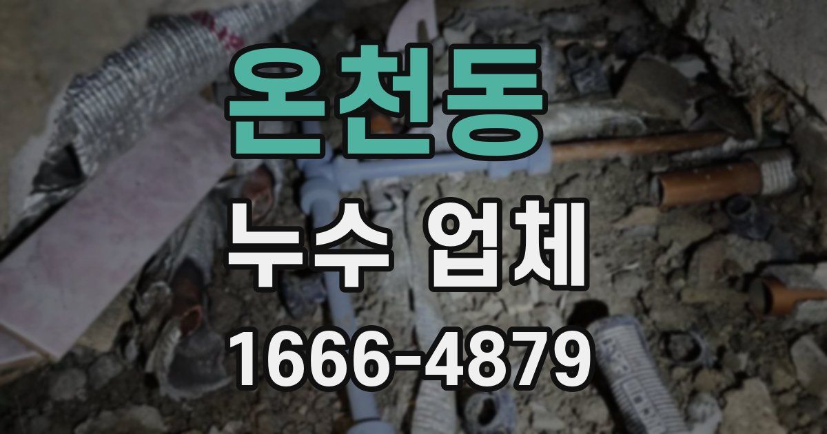온천동 누수 업체