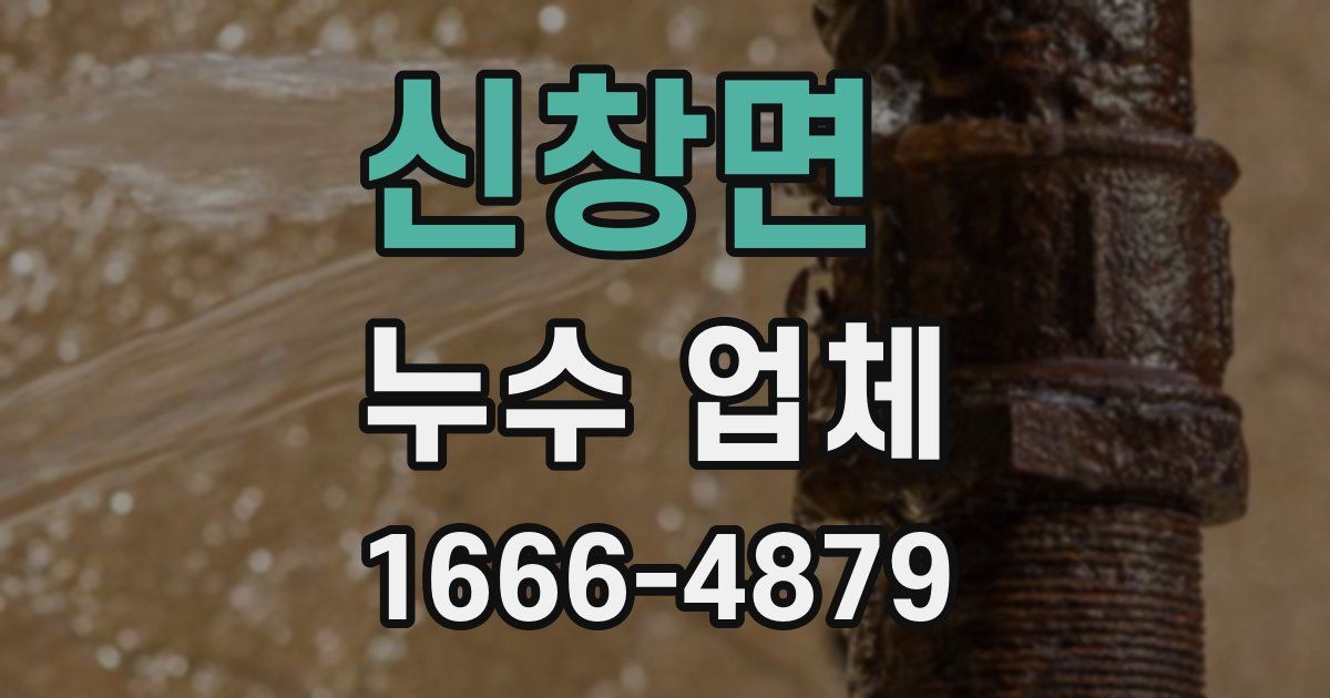 신창면 누수 업체