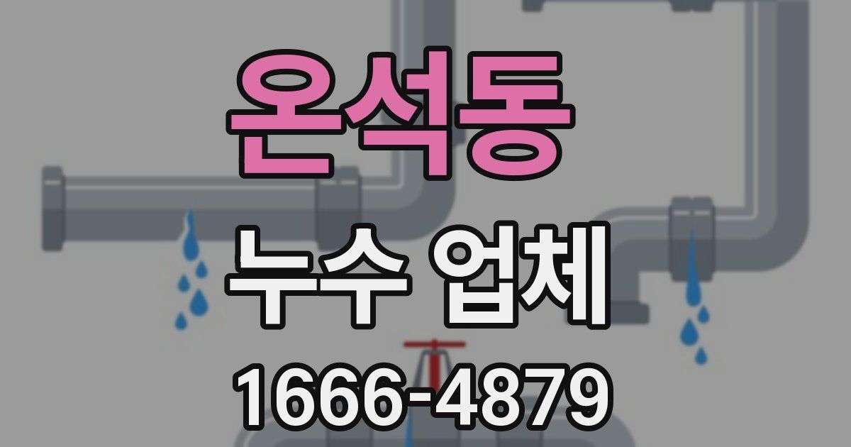 온석동 누수 업체
