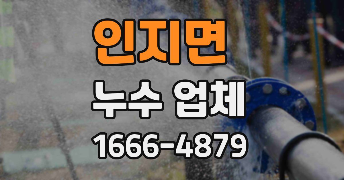 인지면 누수 업체