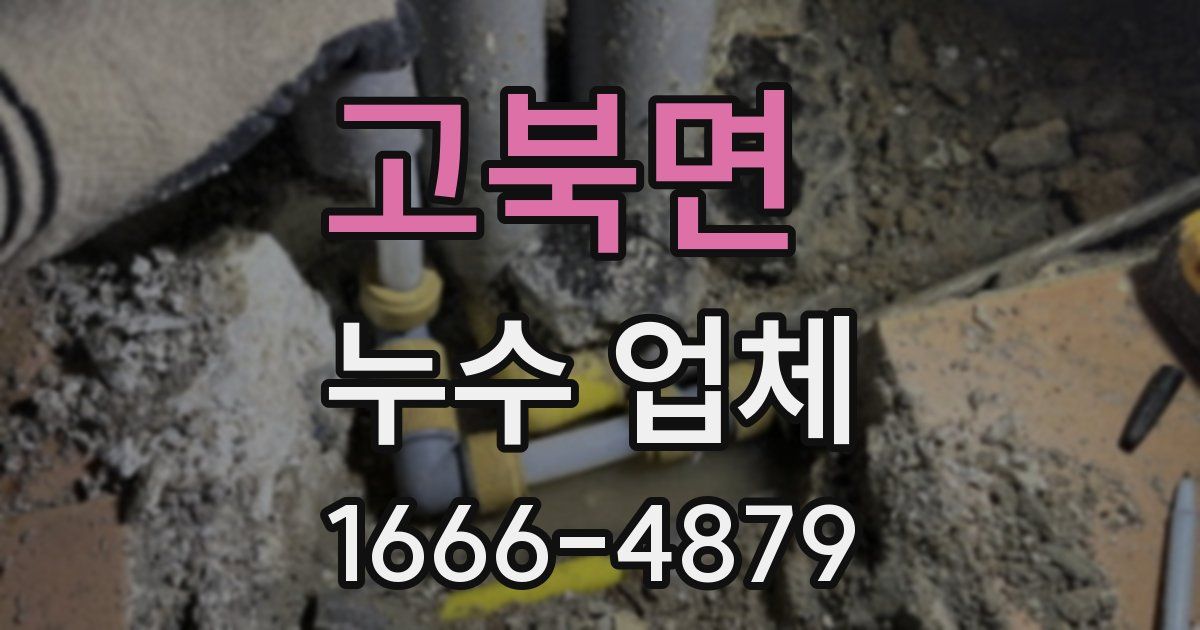 고북면 누수 업체