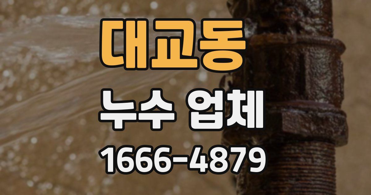 대교동 누수 업체