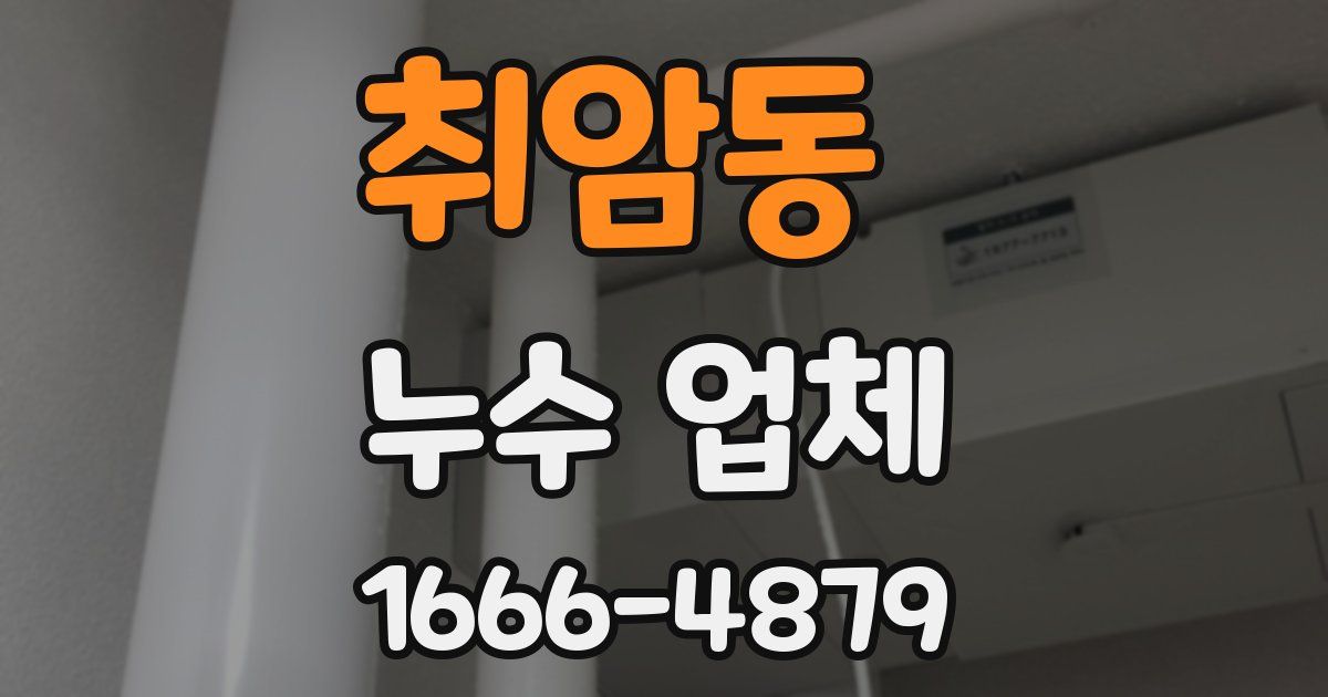 취암동 누수 업체
