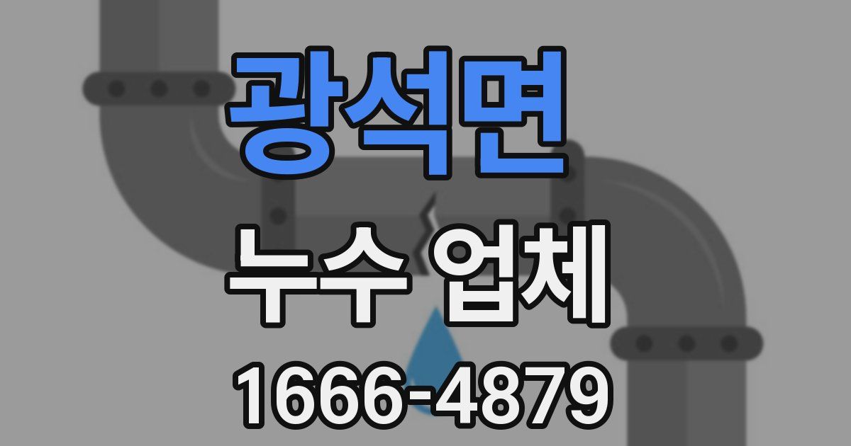 광석면 누수 업체