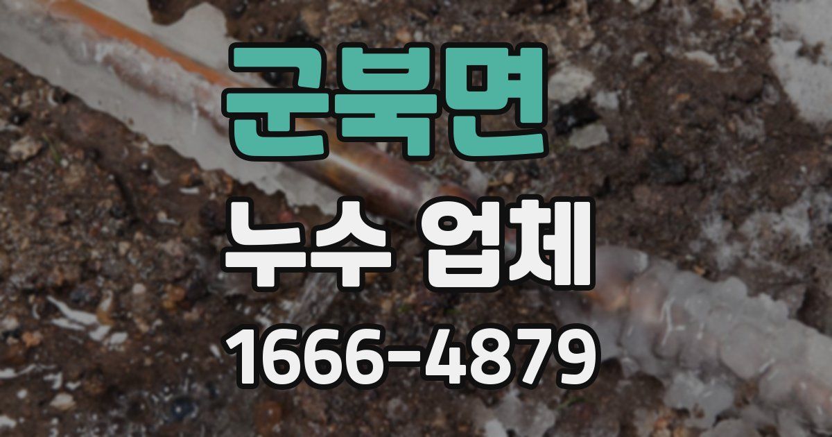 군북면 누수 업체