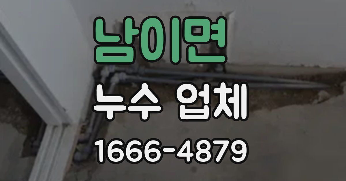 남이면 누수 업체