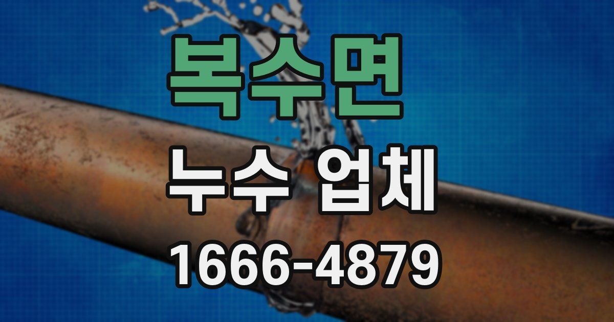 복수면 누수 업체