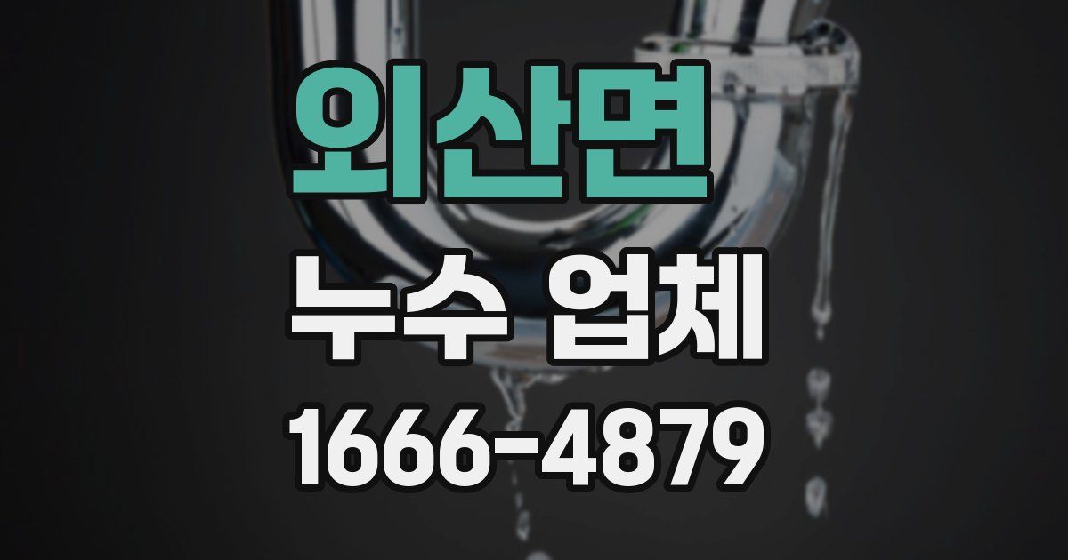 외산면 누수 업체