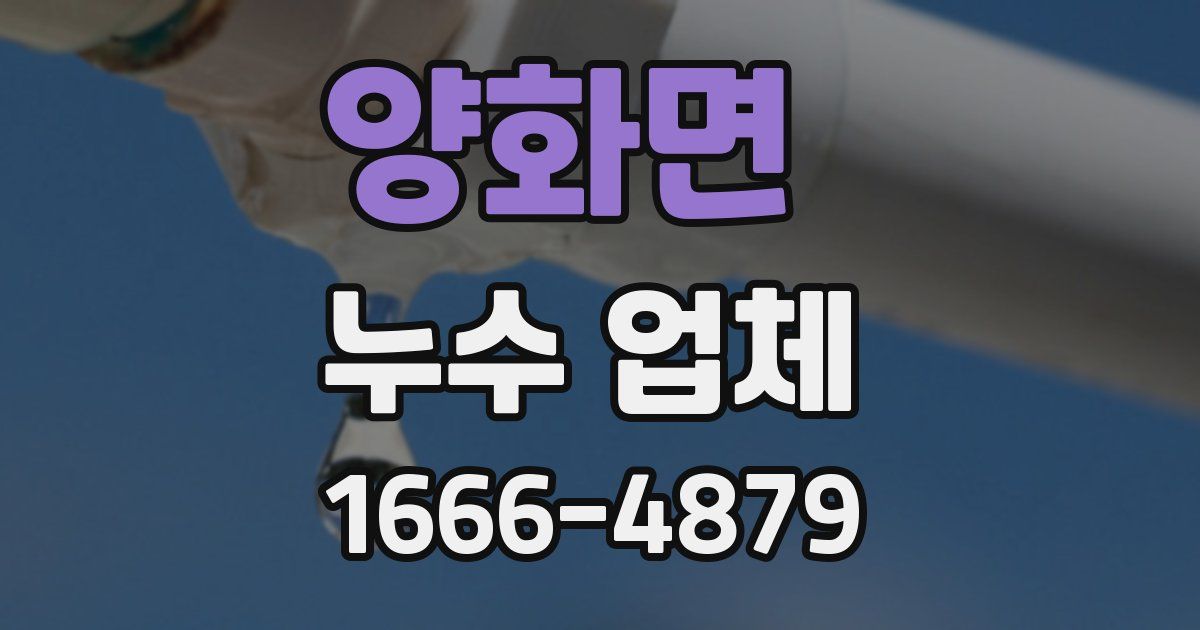 양화면 누수 업체