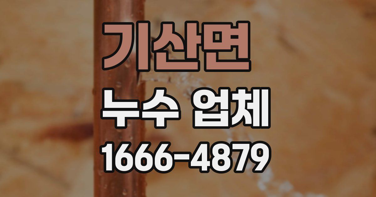 기산면 누수 업체
