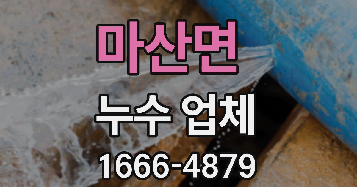마산면 누수 업체