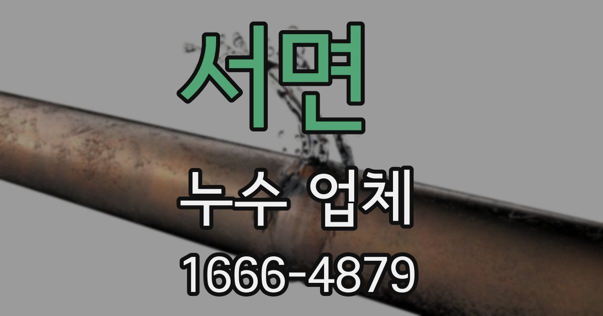서면 누수 업체
