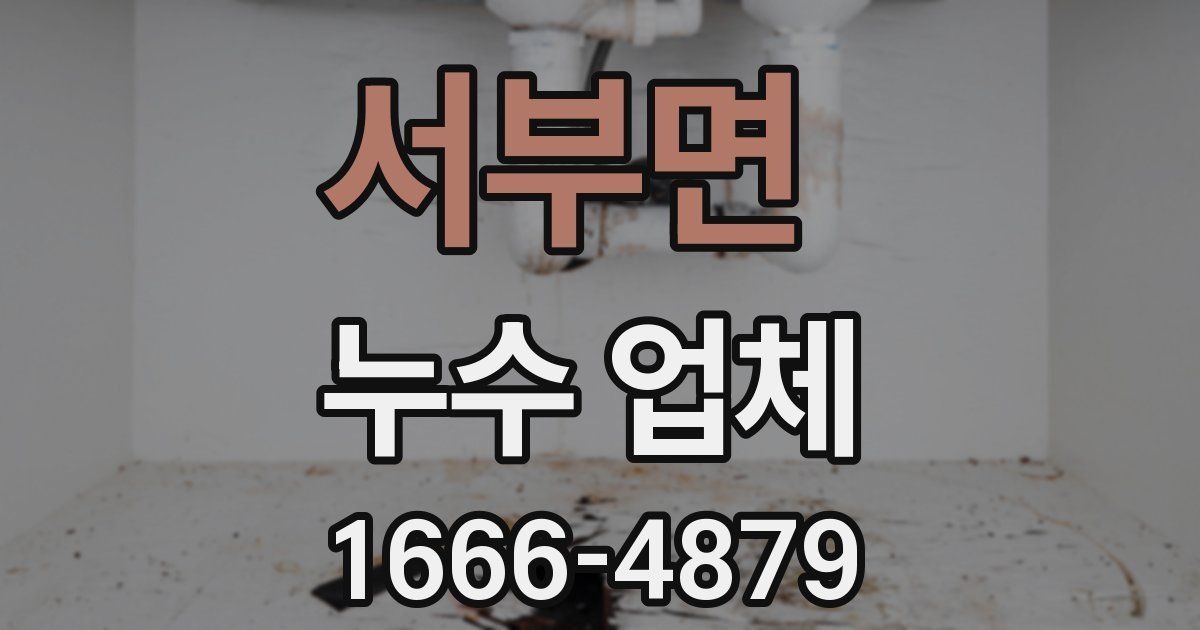 서부면 누수 업체
