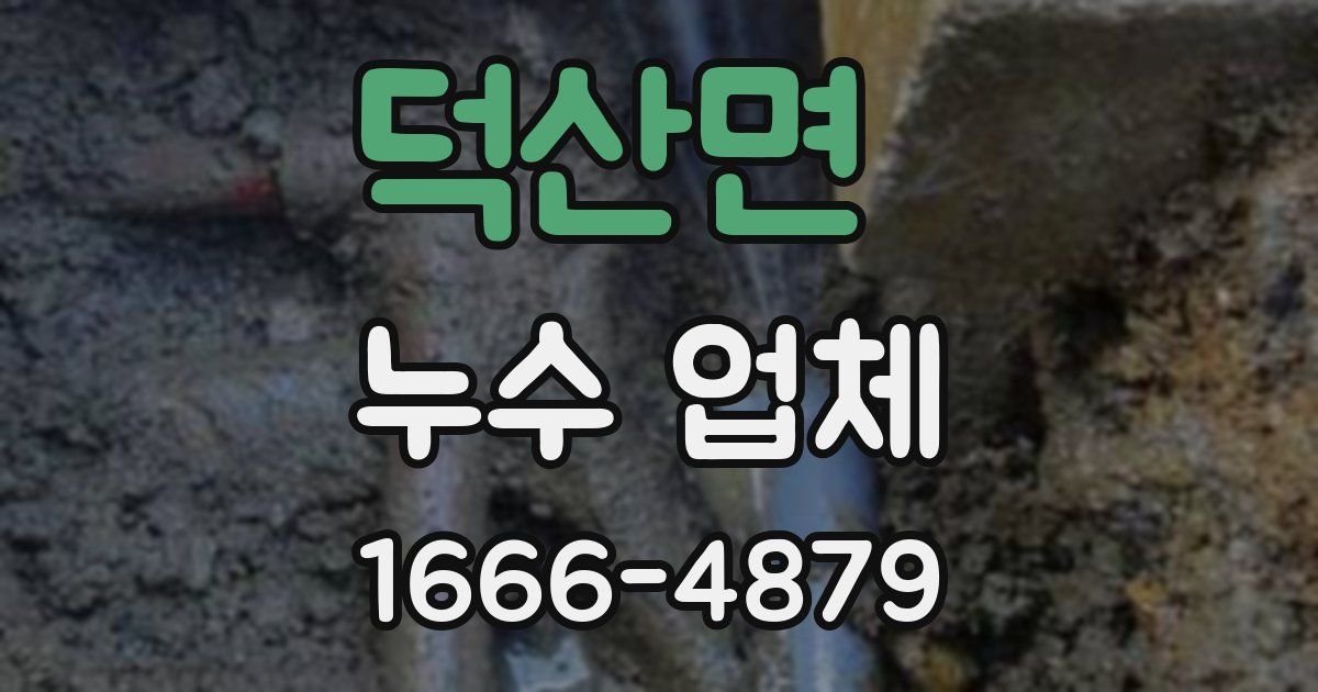 덕산면 누수 업체