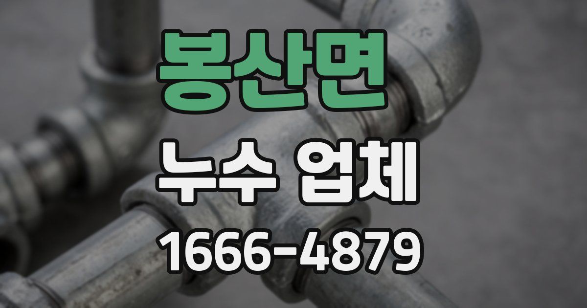 봉산면 누수 업체