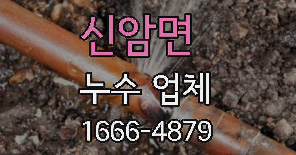 신암면 누수 업체