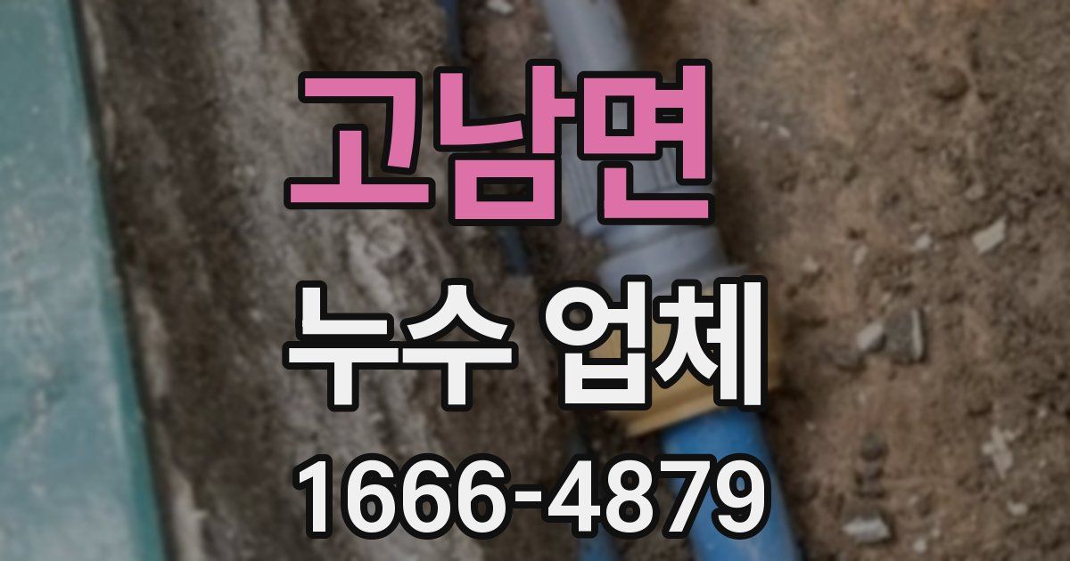 고남면 누수 업체