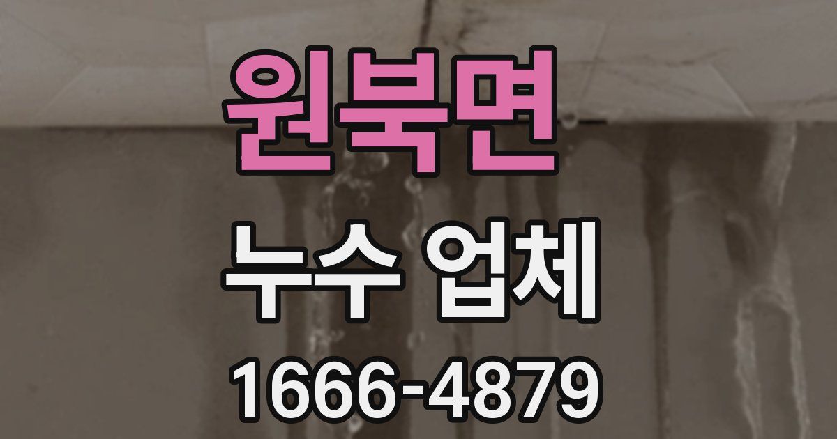원북면 누수 업체