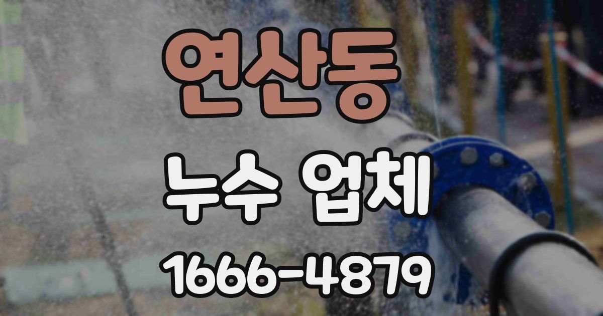 연산동 누수 업체
