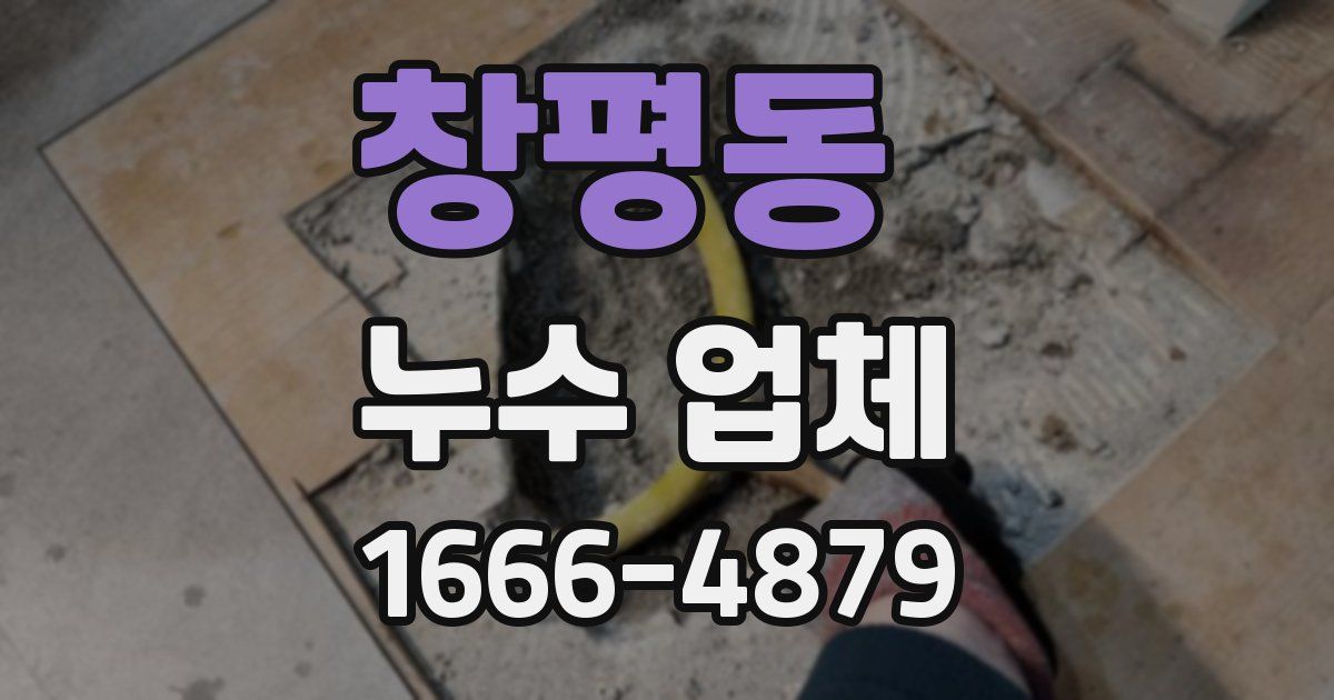 창평동 누수 업체