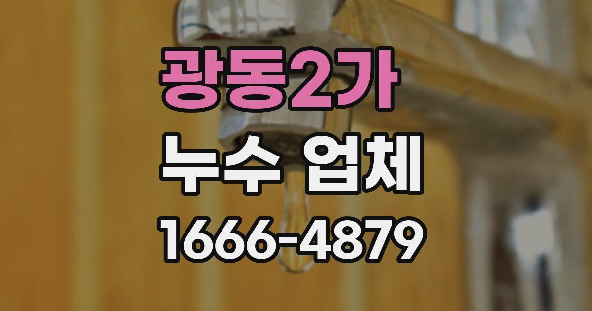 광동2가 누수 업체