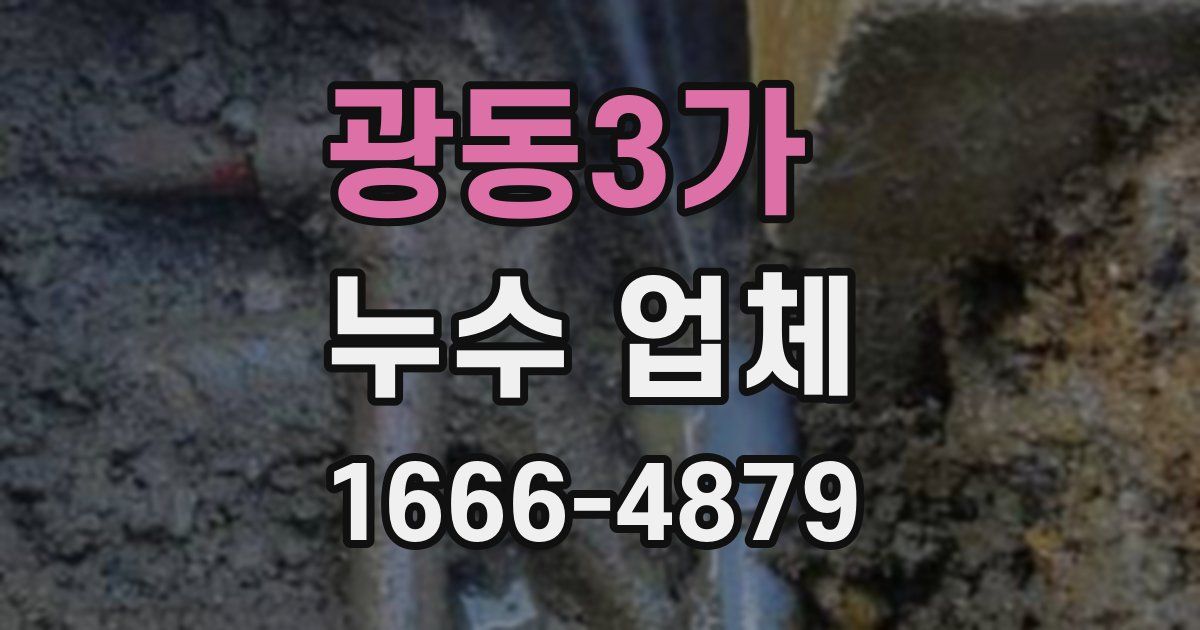 광동3가 누수 업체
