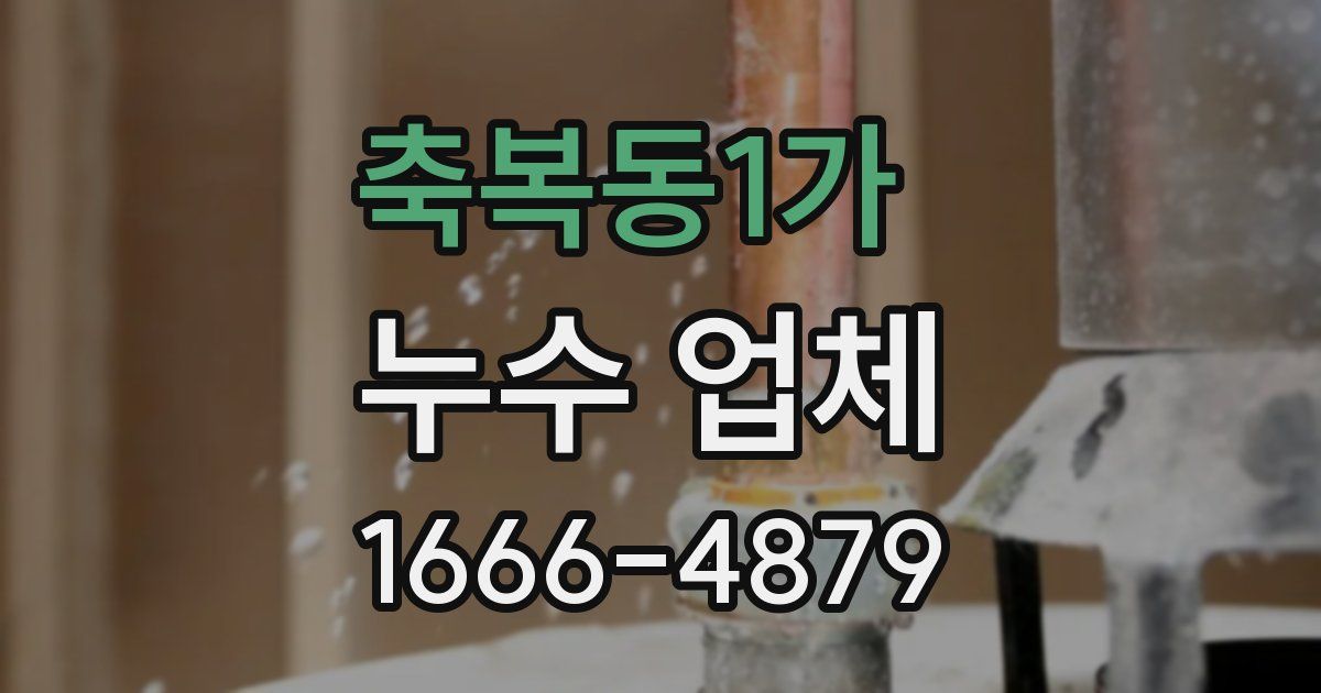 축복동1가 누수 업체