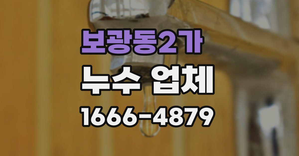 보광동2가 누수 업체