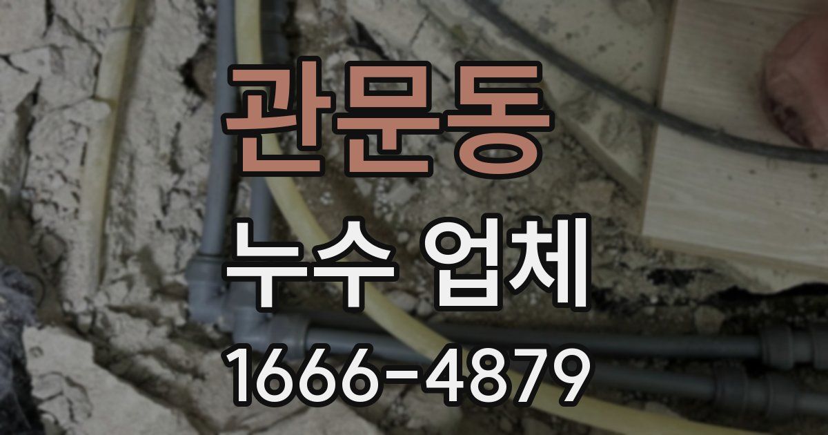 관문동 누수 업체