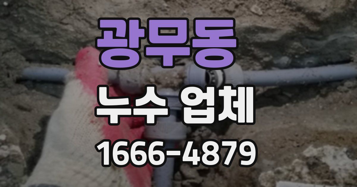 광무동 누수 업체
