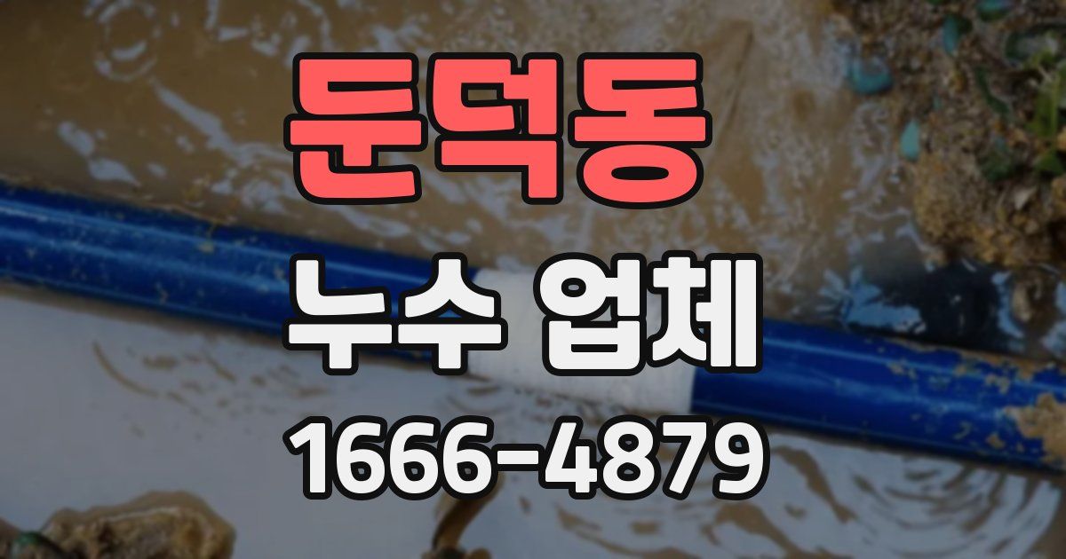 둔덕동 누수 업체
