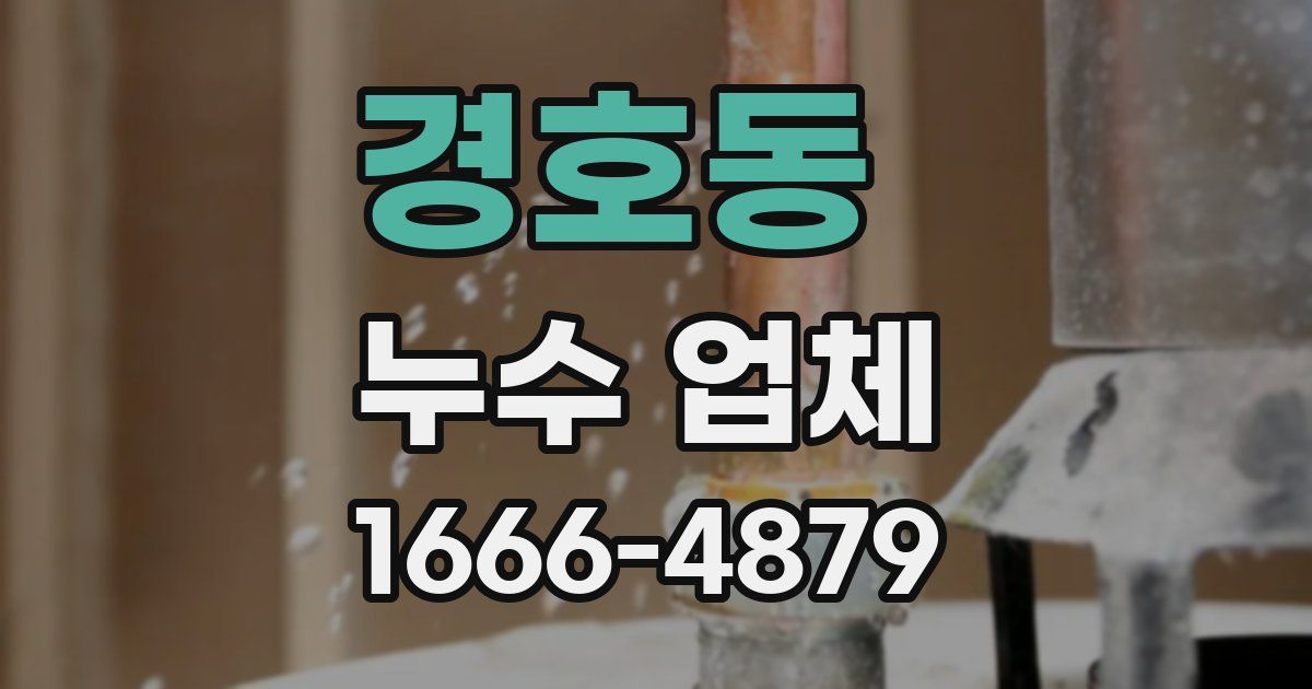 경호동 누수 업체