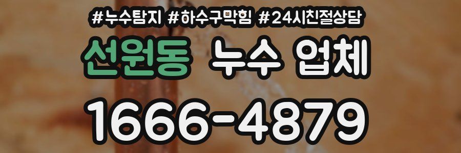 선원동 누수 업체