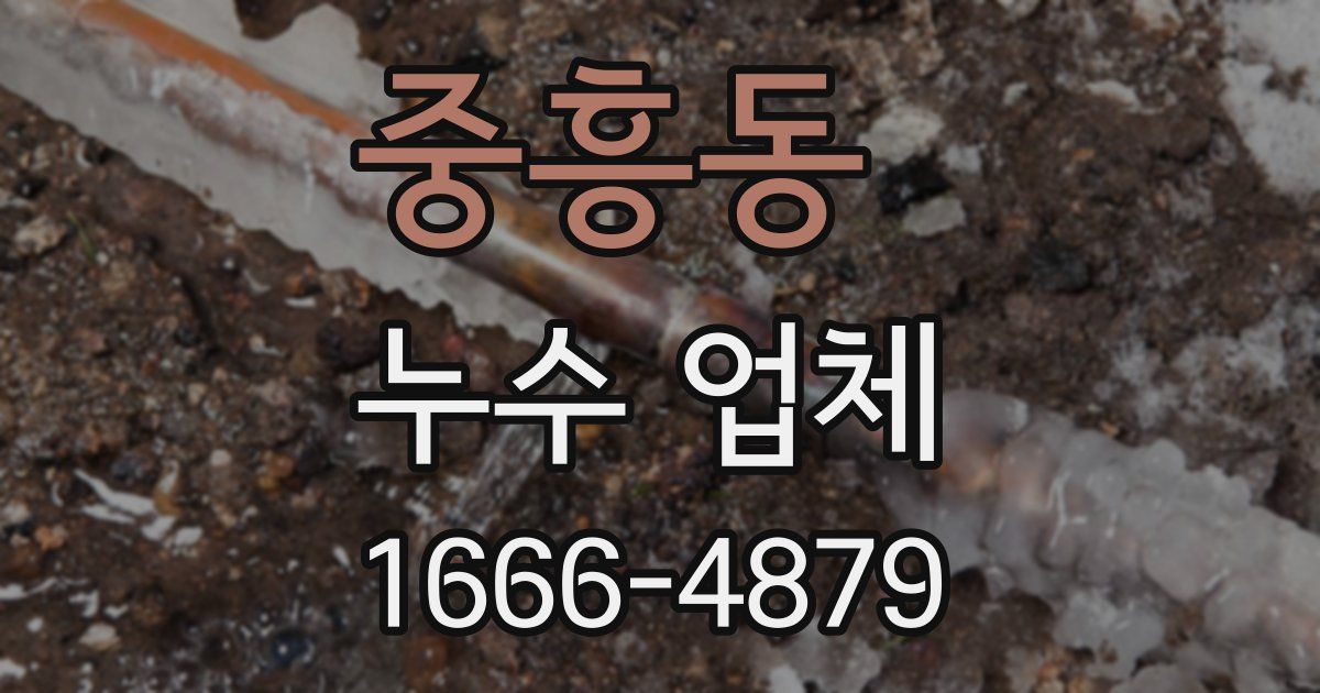 중흥동 누수 업체