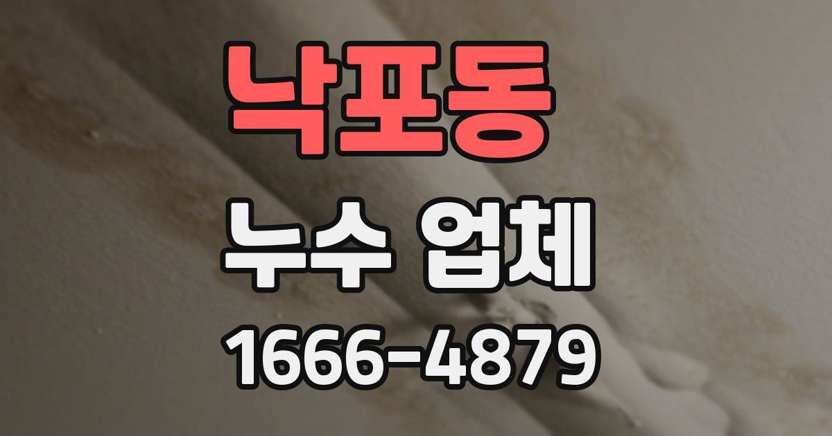 낙포동 누수 업체