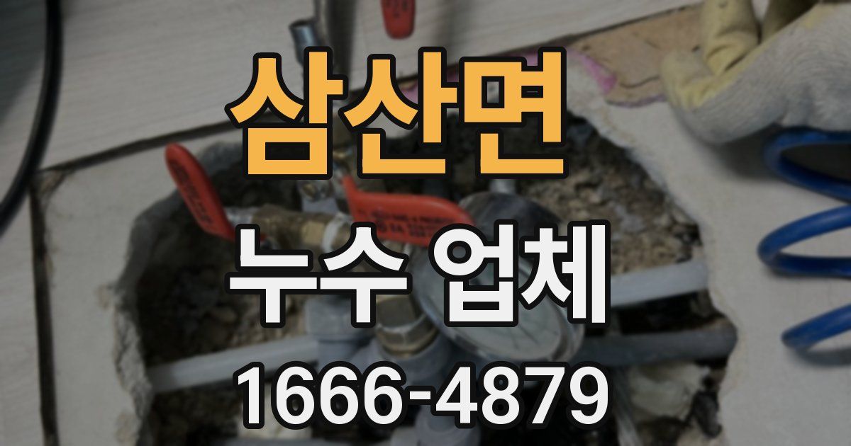 삼산면 누수 업체