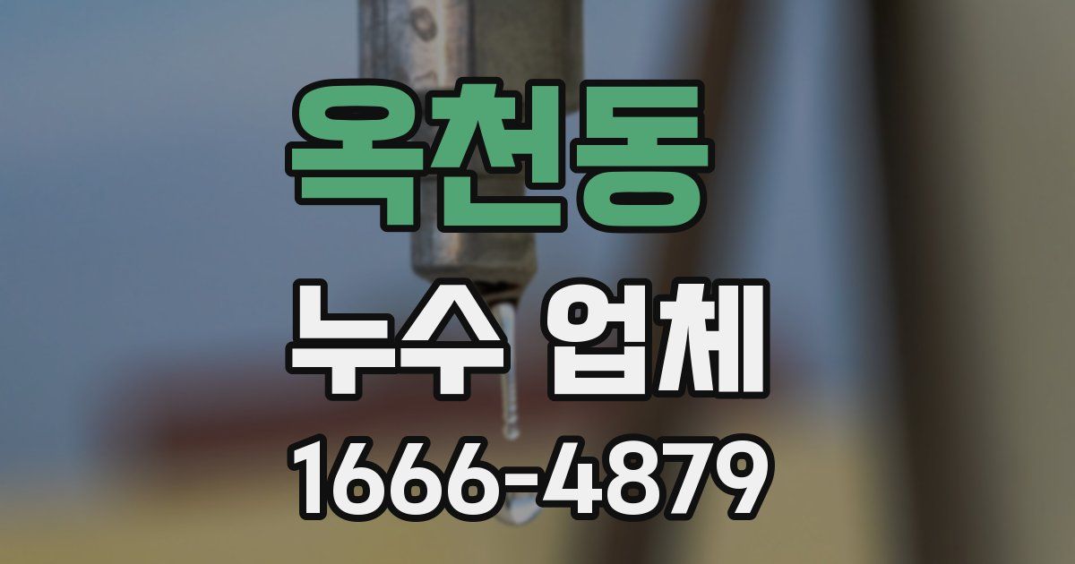 옥천동 누수 업체