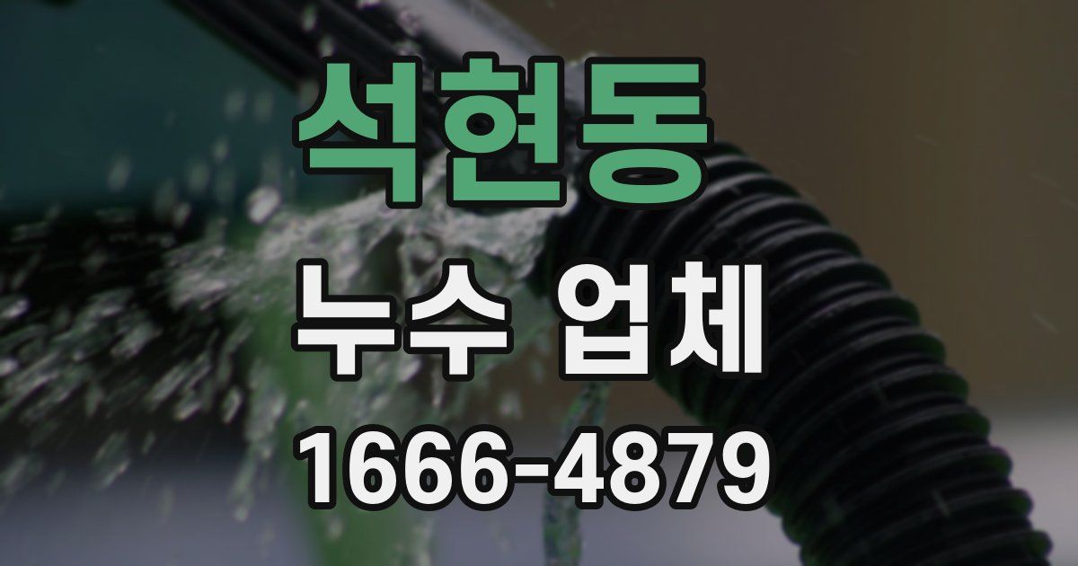 석현동 누수 업체