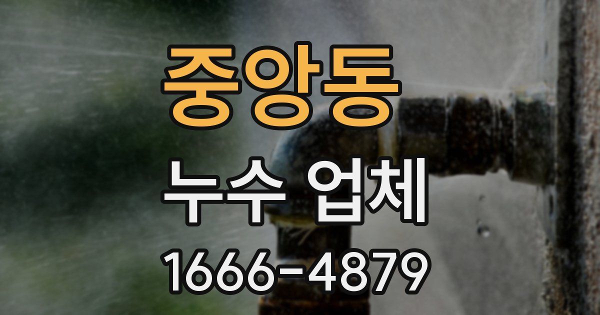 중앙동 누수 업체