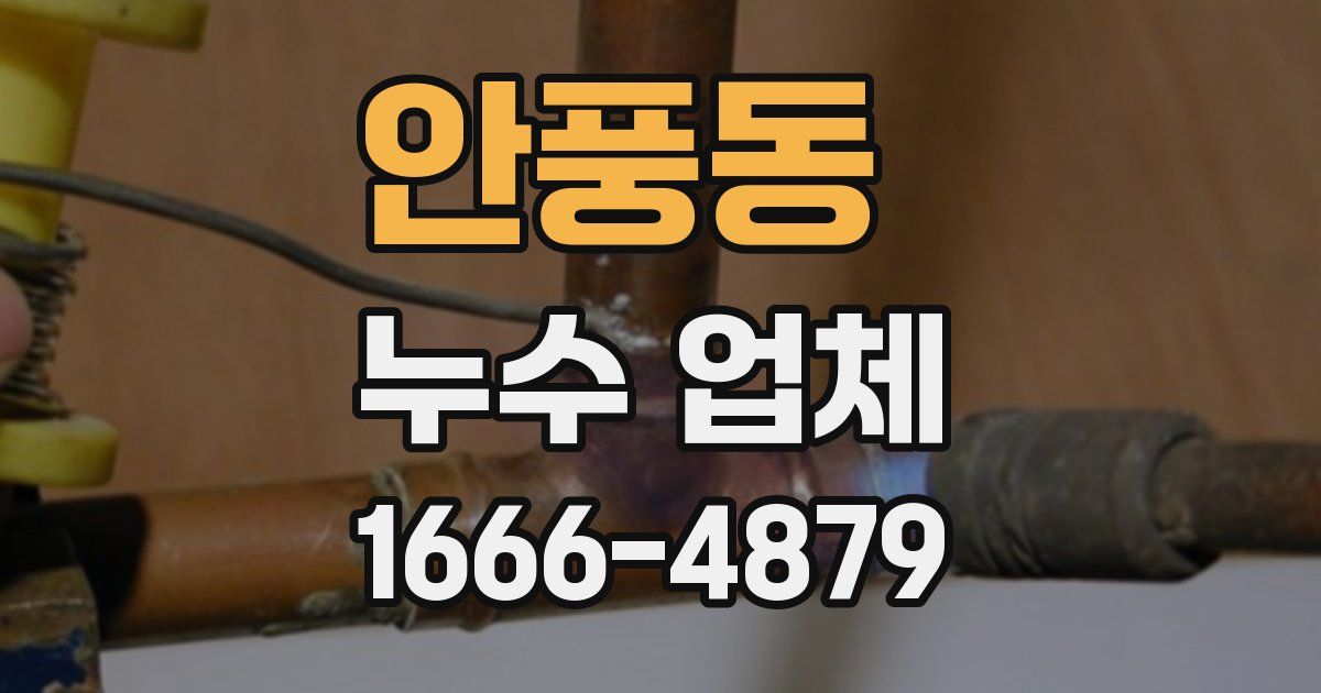 안풍동 누수 업체