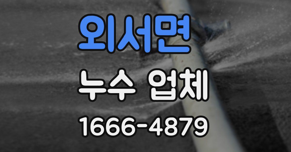 외서면 누수 업체