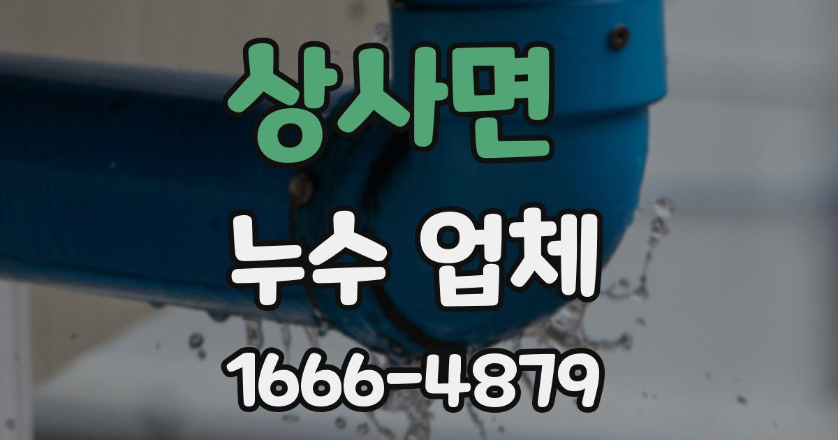 상사면 누수 업체