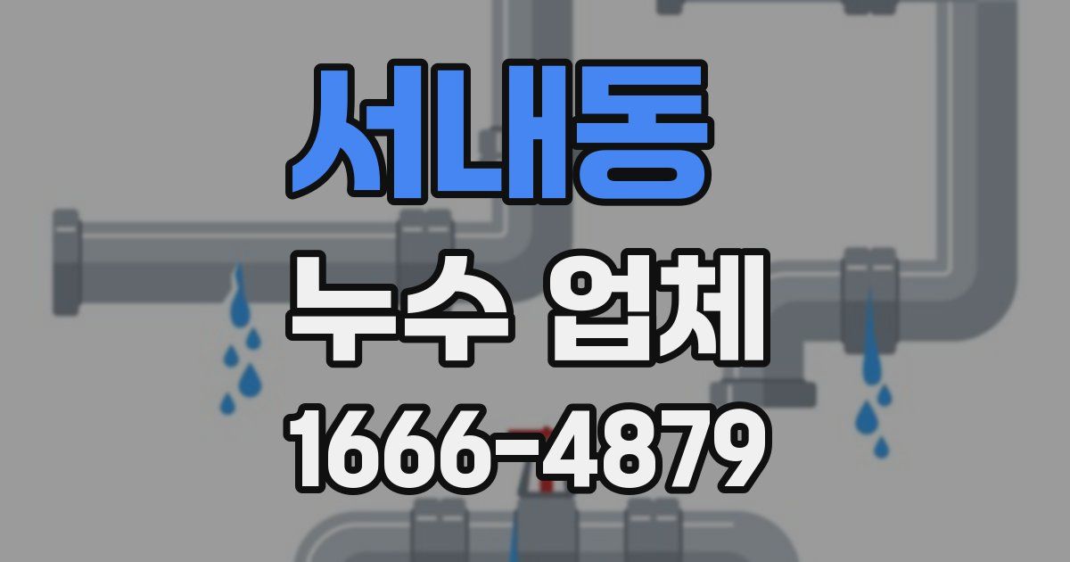 서내동 누수 업체