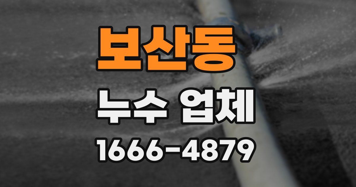 보산동 누수 업체