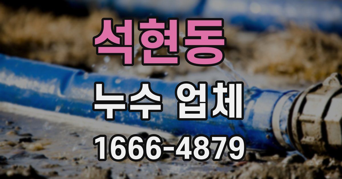 석현동 누수 업체
