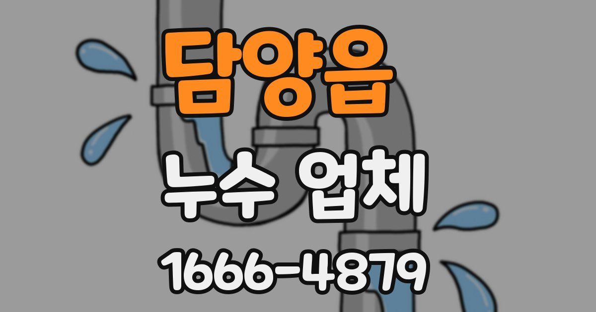 담양읍 누수 업체