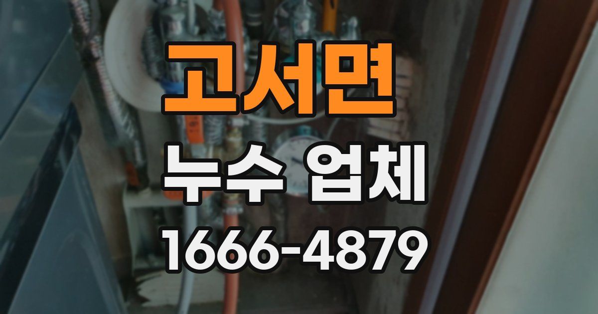 고서면 누수 업체