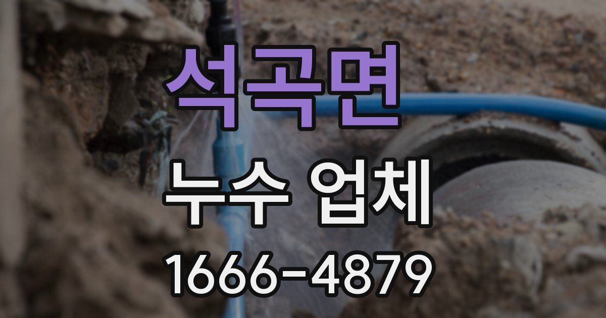 석곡면 누수 업체