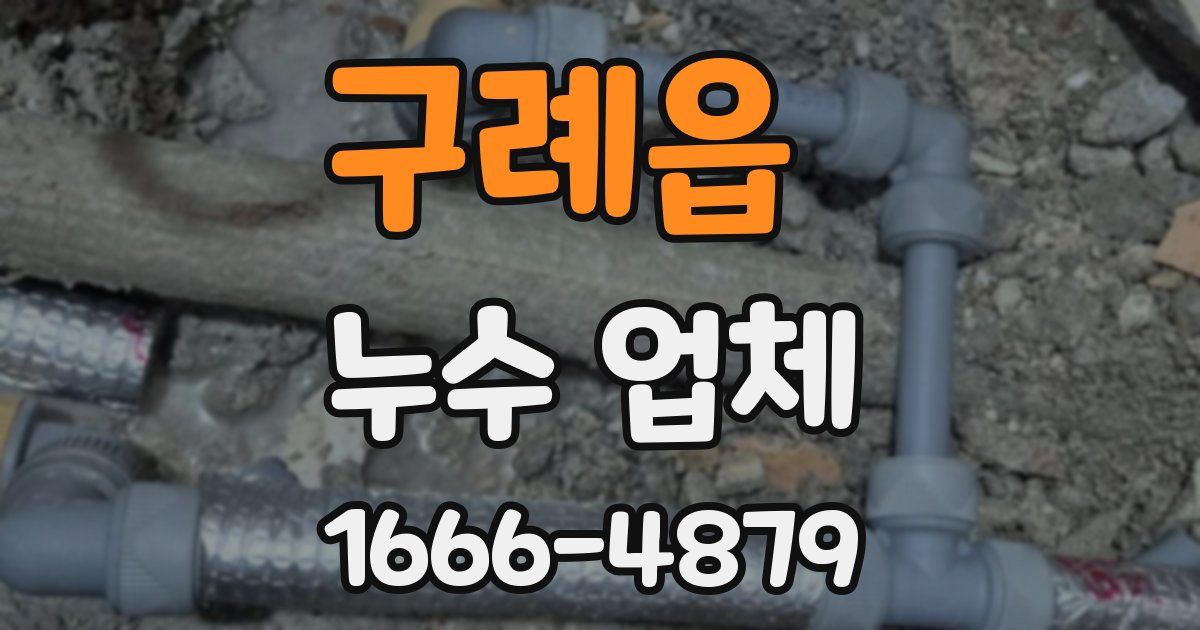 구례읍 누수 업체