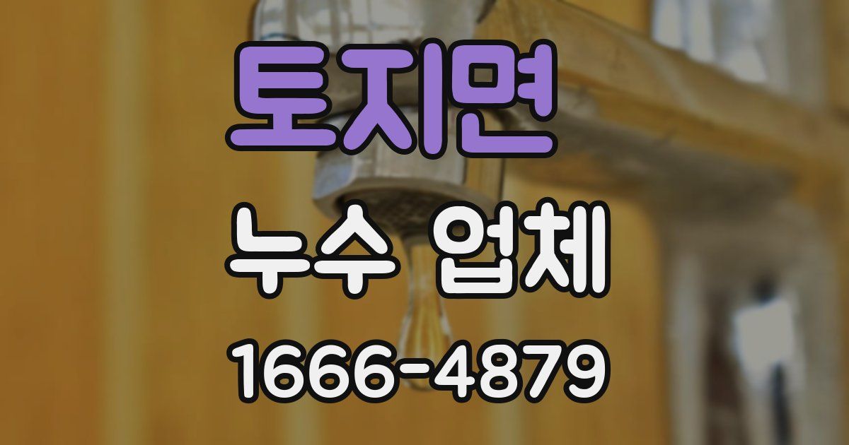 토지면 누수 업체